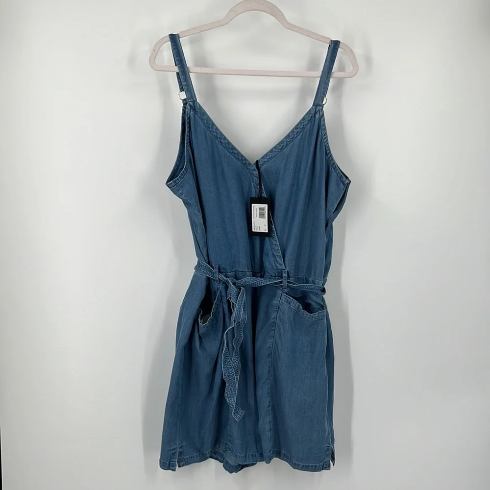 PAIGE Bettina Romper in Wind Wave Wash XL
